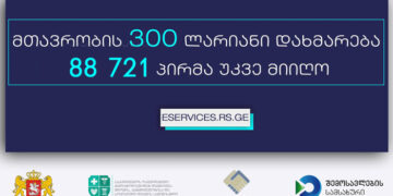 მთავრობის 300 ლარიანი დახმარება 88 721 პირმა უკვე მიიღო