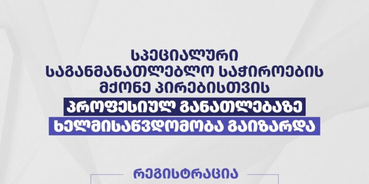 სპეციალური საგანმანათლებლო საჭიროების მქონე პირებისთვის პროფესიულ განათლებაზე ხელმისაწვდომობა გაიზარდა